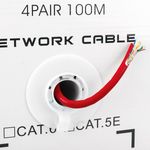 Bobina de cable de red ethernet Cat. 6 FTP CCA de 100 m rígido de color rojo - LQ00400 - 03