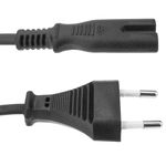 Cable de alimentación eléctrico IEC-60320 de 1.5m. Enchufe C7 hembra a bipolar macho - FB09100 - 04