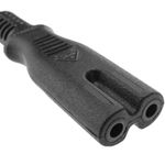 Cable de alimentación eléctrico IEC-60320 de 1.5m. Enchufe C7 hembra a bipolar macho - FB09100 - 03