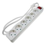 Regleta de enchufes 6 schuko 16A 230V blanca con interruptor y cable de 3m - IA03600 - 01