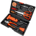 Juego de herramientas básicas de 10 piezas. Destornillador, alicates, cinta métrica, tijeras, etc. - YD02200 - 01