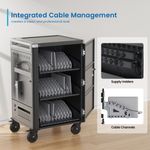 Armario de carga y transporte para 36 tablets y portátiles negro con 36 schuko en 6 regletas - WM05800 - 05