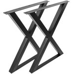 Pies en 'X' para mesa. Patas en acero negro 590 x 50 x 710 mm 2-pack - IP00400 - 01