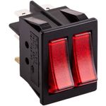 Interruptor luminoso basculante rojo dos canales DPDT 6 pin - TG12300 - 01