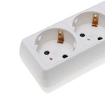 Regleta de enchufes 6 schuko 16A 230V blanca con interruptor y cable de 3m - IA03600 - 03