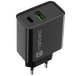 Cargador USB Natec Ribera 1X USB-A + 1X USB-C 20W negro NUC-2062 - NT36300 - 07