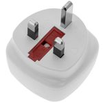 Adaptador enchufe Europa a Reino Unido tipo clavija schuko hembra a clavija BS1363 macho blanco - FE05700 - 06