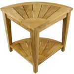 Taburete de baño esquinero con estante 45 x 50 x 45 cm de madera de teca certificada - KZ10300 - 07