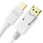 Cable Mini Displayport a Displayport 2K 4K 1080p FullHD para audio y vídeo digital 2m blanco - YQ06200 - 05