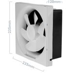 Ventilador de escape, Extractor de aire 195x195 mm sin tapa con sistema antirretorno para baño lavabo cocina trastero garaje - KH35100 - 02