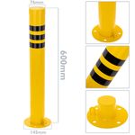 Pilona bolardo de acero con base clavada removible 76x600mm - SQ01100 - 02