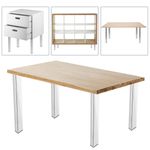 Pies cuadrados para mesa y mueble. Patas en acero cromado de 75cm 4-pack - IO08400 - 03