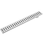 Canaleta de desagüe 60x7.5cm con rejilla en acero inoxidable mate - S094100 - 01
