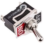 Interruptor basculante tipo palanca plateado SPST 2 pin 10A 15A - TG12800 - 05
