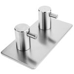 Perchero de pared de acero inoxidable. Colgador de ropa y toallero con 2 gancho - IP08200 - 07