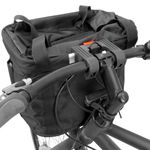 Cesta de bicicleta desmontable para manillar de lona negra impermeable con cremallera - BK08200 - 08