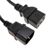 Cable eléctrico alta calidad 3x1.5mm² IEC60320 C19 hembra a C14 macho 3m - FA07300 - 01