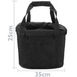 Cesta de bicicleta desmontable para manillar de lona negra impermeable con cremallera - BK08200 - 03