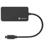 Hub USB-C 3.0 de 4 puertos negro + adaptador USB-A Natec Silkworm NHU-1343 - NT39100 - 03