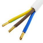 Cable de alimentación eléctrico H05VV-F 3 metros de enchufe schuko a bornes 3x1.50mm² blanco - FE03200 - 07