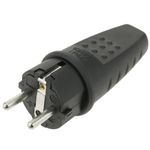 Clavija enchufe schuko recto macho IP44 negro - CM04900 - 01