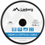 Cable óptico HDMI V2.1 de Lanberg macho a macho de 40 m color negro CA-HDMI-30FB-0400-BK - HG17200 - 04