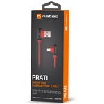 Cable USB micro USB macho en ángulo izquierdo a USB-A macho 2.0 de 1 metro rojo Natec Prati NKA-1199 - NT38000 - 05