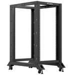 Armario Rack abierto 19" 22U F1000 600x1000x1229mm desmontado DIY negro Lanberg - WL58700 - 01