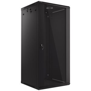 Armario Rack mural 19" 27U F600 600x600x1307mm pared desmontado DIY negro Lanberg