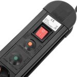 Regleta de enchufes 10 schuko con interruptor y protección sobretensiones negro (1.5m cable) - CA00600 - 02