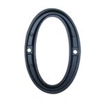 Número 0 en metal negro de 95mm con tornillería para rotulación - NZ01000 - 02
