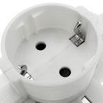 Multiplicador de clavija enchufe schuko triple de color blanco con ángulo - IA09400 - 02
