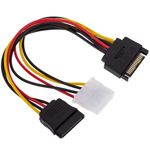 Cable alimentación SATA 15PM a SATA 15PM y MOLEX 4PM de 25cm - DL02700 - 02
