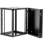 Armario rack mural 19'' pivotante 15U 600x550x770mm pared negro SOHORack GO montado - WK04500 - 03