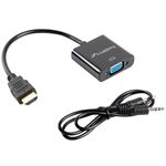 Adaptador de Lanberg HDMI macho a VGA hembra con mini Jack hembra 20 cm - HC15200 - 01