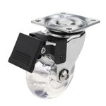 Rueda pivotante industrial de poliuretano y PVC transparente con freno 50 mm - QR00100 - 01