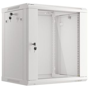 Armario Rack mural 19" 12U F450 600x450x645mm pared desmontado DIY blanco Lanberg
