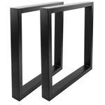 Pies rectangulares para mesa. Patas en acero negro 680 x 80 x 710 mm 2-pack, base 680 x 80 mm - IP01300 - 06