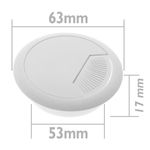 Lote de 20 pasacables redondo para encastrar en mesa de color blanco y diámetro 53 mm - KE09100 - 02
