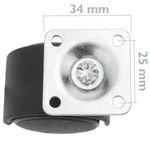 Rueda pivotante de nailon sin freno 40 mm 34x34 mm 4 pack - KR03000 - 03