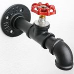 Perchero de pared de acero 1 gancho. Colgador de ropa y toallero de tubo con grifo industrial - IP07700 - 10