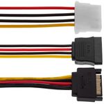 Cable alimentación SATA 15PM a SATA 15PM y MOLEX 4PM de 25cm - DL02700 - 06