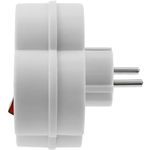 Clavija enchufe doble schuko de color blanco 250VAC con interruptor - IA08600 - 04