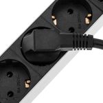 Regleta de enchufes de aluminio para armario rack 19" 1U con 8 Schuko y conector C14 - RE09600 - 04