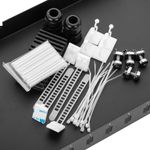 Patch Panel de fibra Óptica 1U negro de 12 SC Simplex o 12 LC duplex - FQ00100 - 06