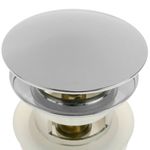 Válvula de desagüe 9cm. Tapón para lavabo y baño universal G1-1/4 cromado redondeado - KS10400 - 07