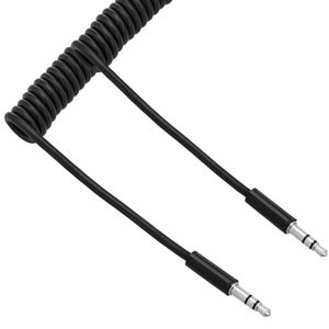 Cable audio estéreo minijack 3.5 macho macho 1m rizado flexible