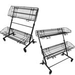 Expositor de fruta y verdura para tienda. Exhibidor con ruedas de 2 niveles reacondicionado - SA0R900 - 02