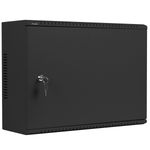 Rack19 mural 4U vertical y 3U horizontal con DIN F200 540x200x400 puerta metálica color negro Lanberg - WK00900 - 01