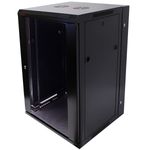 Armario rack mural 19" pivotante 18U 600x550x900mm pared negro SOHORack GO montado - WK04600 - 01